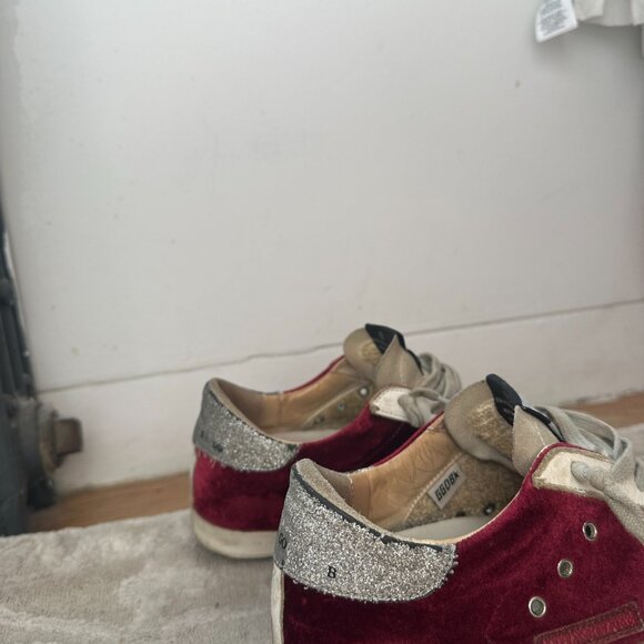 Maroon Velvet Golden Goose - Picture 3 of 5